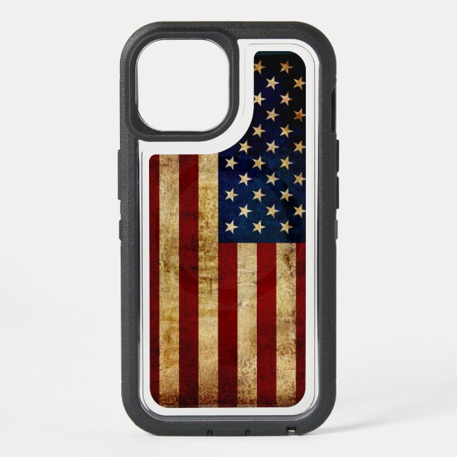 USA / Grunged flag iPhone 15 Case (Back)