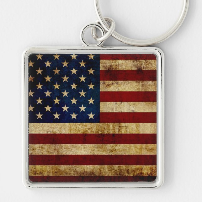USA / Grunged flag Keychain (Front)