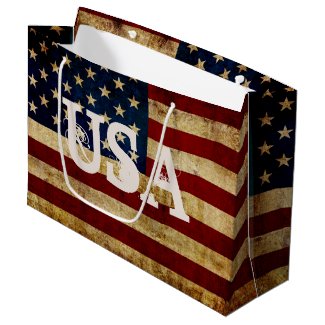 USA / Grunged Flag Large Gift Bag