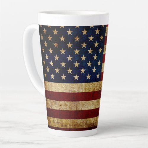 USA  Grunged flag Latte Mug