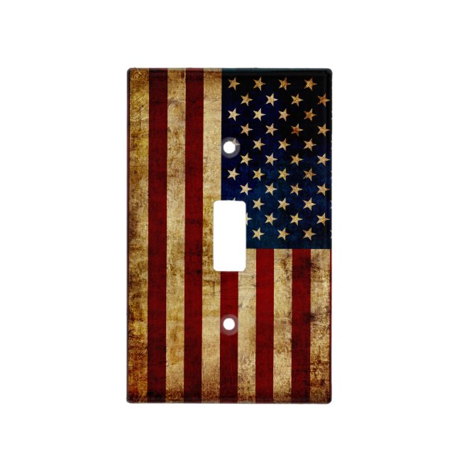 USA / Grunged flag Light Switch Cover (Front)