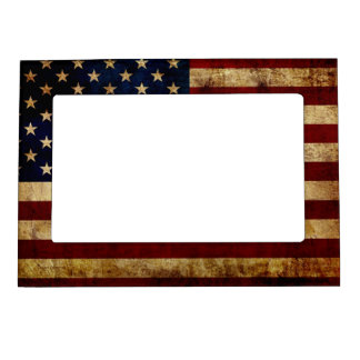 USA / Grunged flag Magnetic Frame