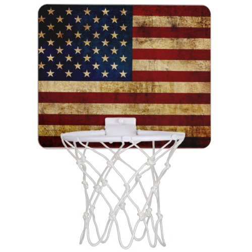 USA  Grunged flag Mini Basketball Hoop