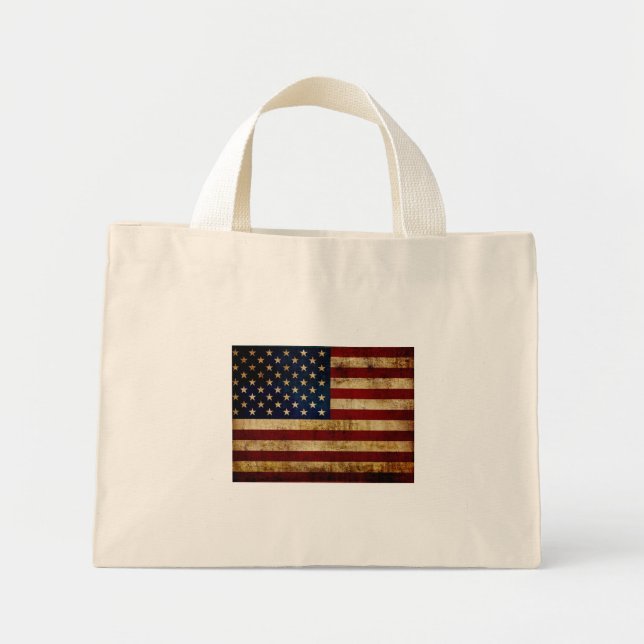 USA / Grunged flag Mini Tote Bag (Front)