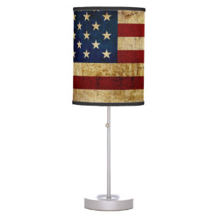 USA / Grunged Flag Night Light Table Lamp