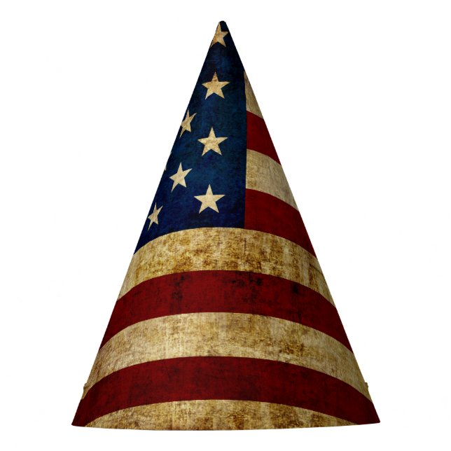 USA / Grunged flag Party Hat (Front)