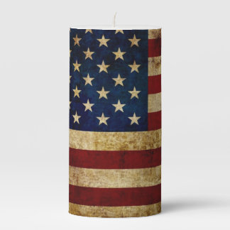 USA / Grunged Flag Pillar Candle