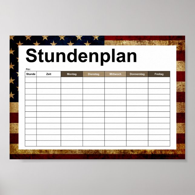 USA / Grunged flag Poster (Front)