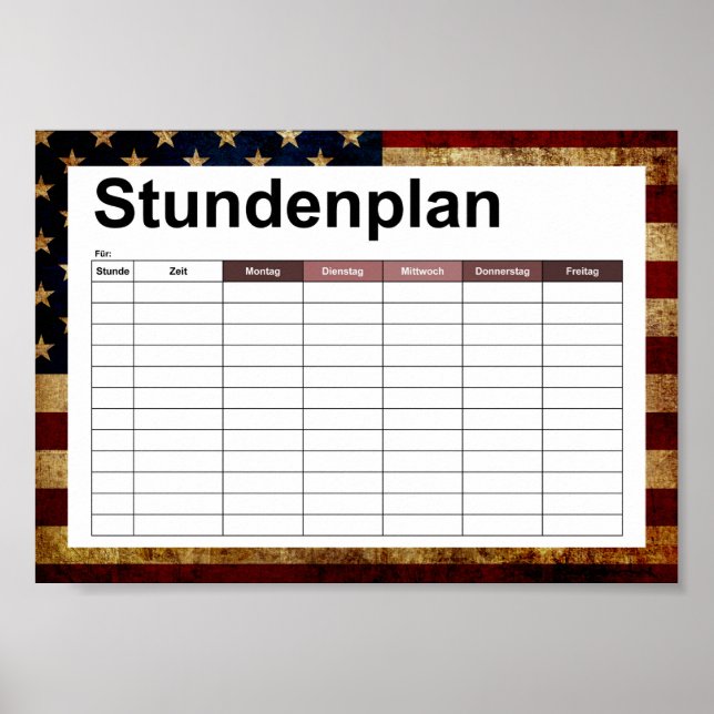 USA / Grunged flag Poster (Front)