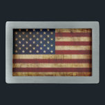 USA / Grunged flag Rectangular Belt Buckle<br><div class="desc">Flag of the United States of America / Grunged The flag of the United States of America is also called Stars and Stripes, consists of 7 red and 6 white stripes, which stand for the 13 founding states, and a blue flag field in the upper left corner, in which currently...</div>
