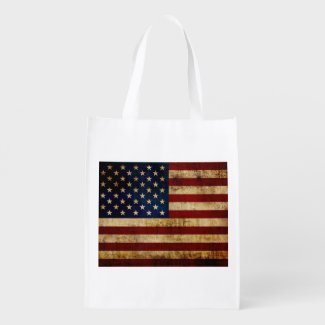 USA / Grunged Flag Reusable Grocery Bag