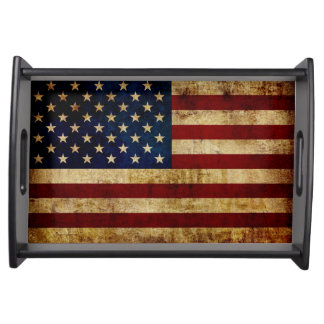 USA / Grunged flag Serving Tray