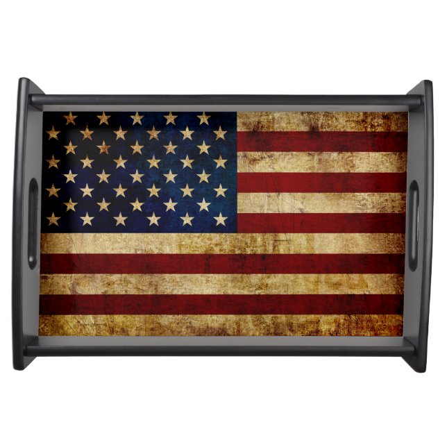 USA / Grunged flag Serving Tray (Front)