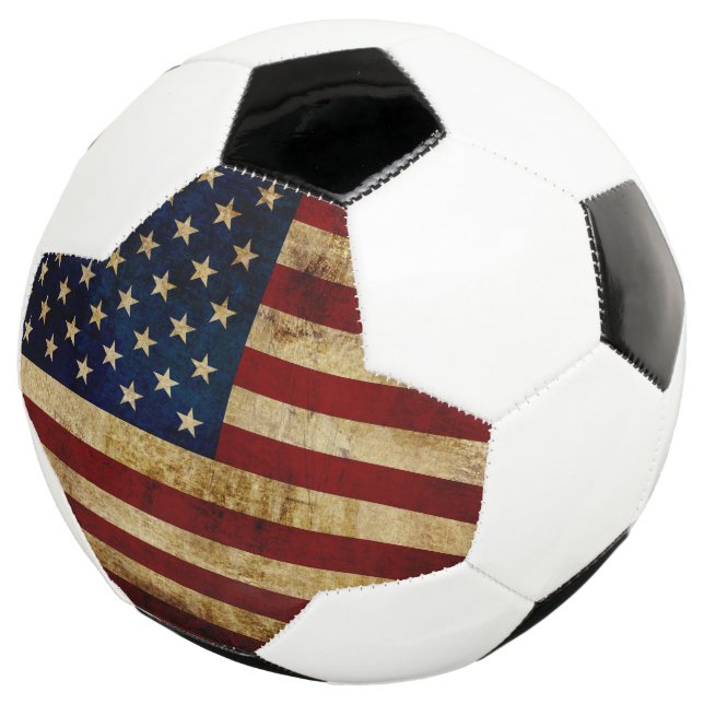 USA / Grunged Flag Soccer Ball (Three Quarter)