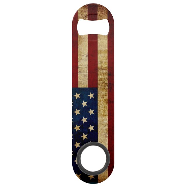 USA / Grunged flag Speed Bottle Opener (Back)