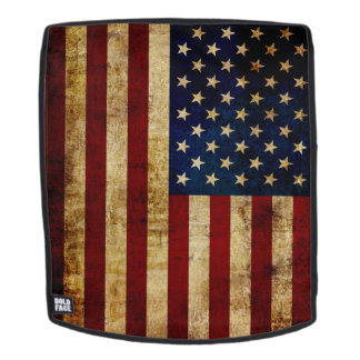 USA / Grunged Flag Suede Wristlet Backpack