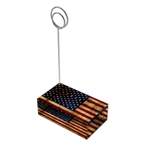 USA  Grunged flag Table Card Holder