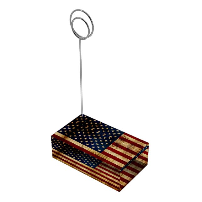 USA / Grunged flag Table Card Holder (Corner)