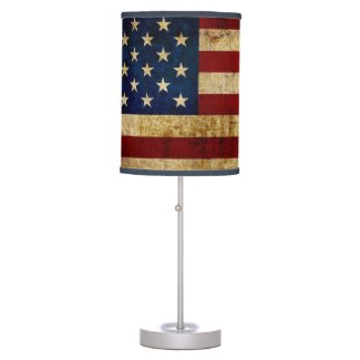 USA / Grunged Flag Table Lamp