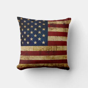 USA / Grunged flag Throw Pillow