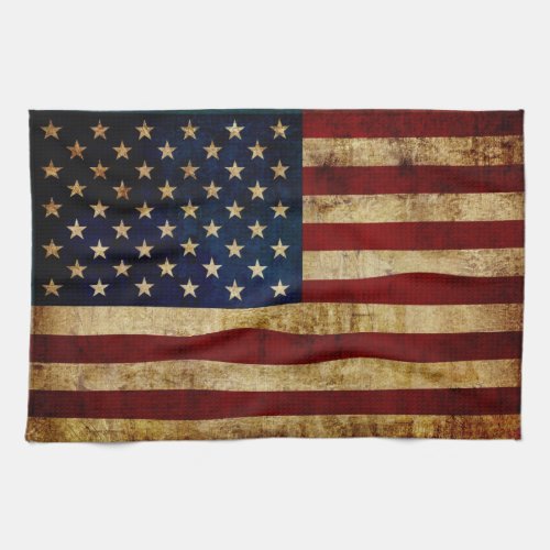 USA  Grunged flag Towel