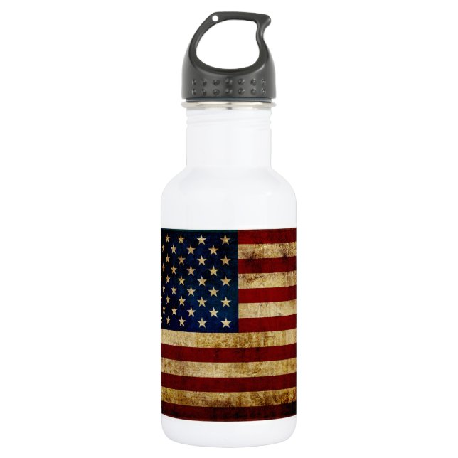 USA / Grunged flag Water Bottle (Front)