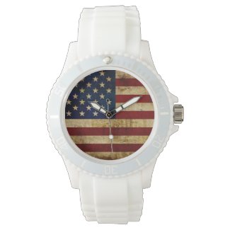 USA / Grunged Flag... Wristwatch