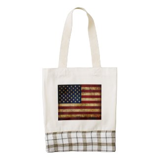 USA / Grunged Flag Zazzle HEART Tote Bag