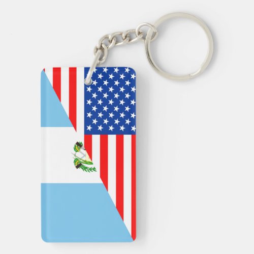 usa guatemala country half flag america symbol keychain