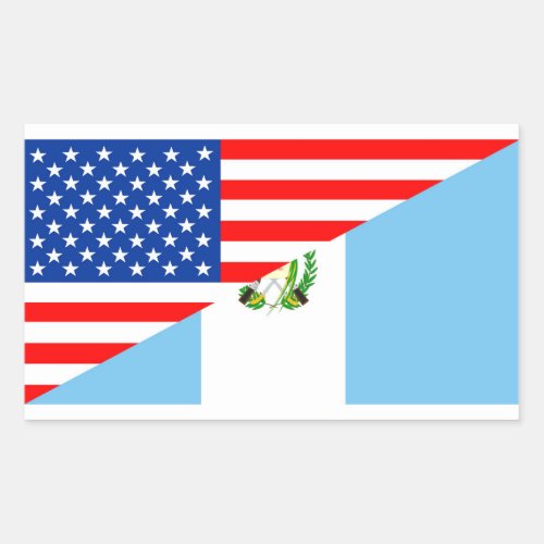 usa guatemala country half flag america symbol rectangular sticker