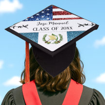USA Guatemala flag sparkles Custom Name Class of