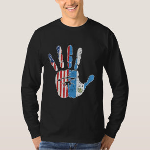 USA Guatemala Handprint Flag Proud Guatemalan Amer T-Shirt