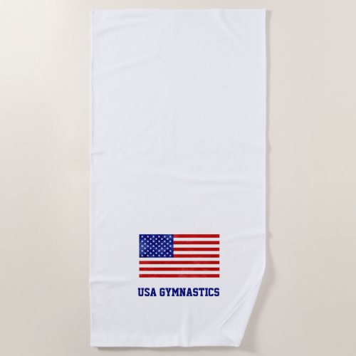 USA Gymnastics American Flag Olympics Team Sports Beach Towel