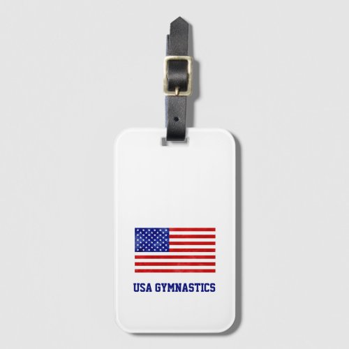 USA Gymnastics American Flag Olympics Team Sports Luggage Tag