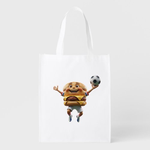 USA Hamburger Soccer Mascot Grocery Tote Bag