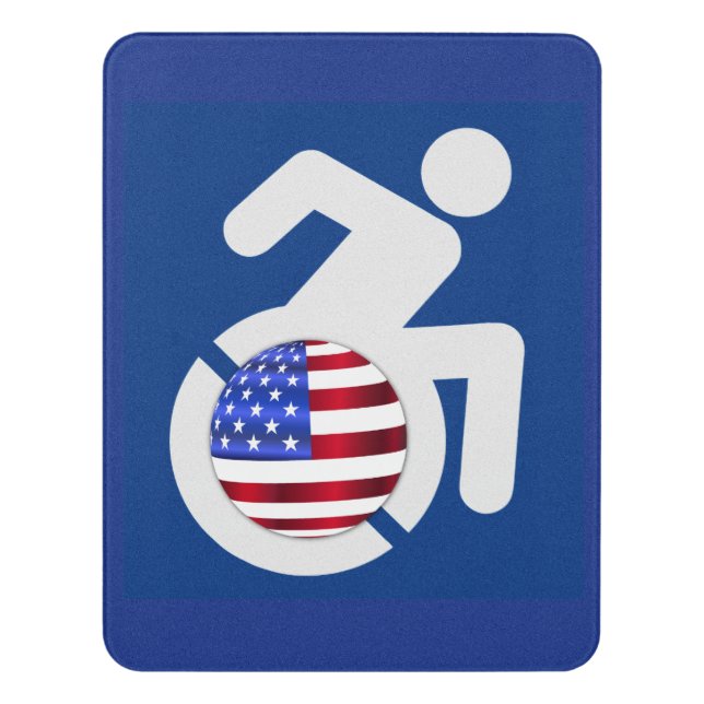 USA Handicapped Door Sign (Contemporary Vert)