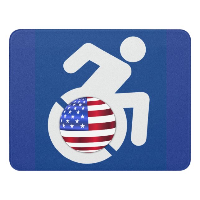 USA Handicapped Door Sign (Contemporary Front)
