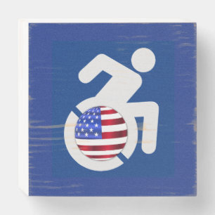 USA Handicapped Wooden Box Sign