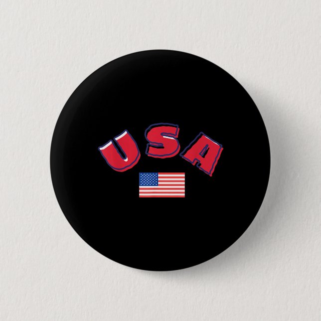 USA Happy 4th Of July Celebration Independence Day Button (Front)
