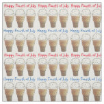 USA Happy Fourth 4th of July Ice Cream Cone Scoop Fabric