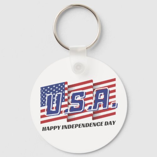 USA Happy Independence Day America flag Keychain