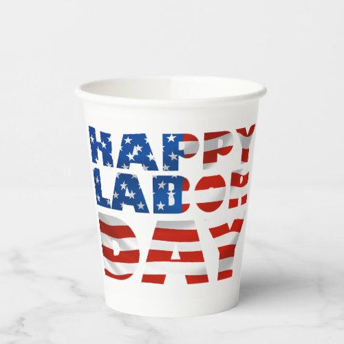 Usa Happy Labor Day Flag Paper Cups