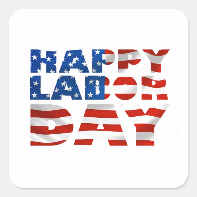 Usa Happy Labor Day Flag  Square Sticker (Front)