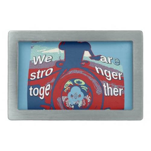 USA Have a Nice Day We are Stronger Together Quote Rectangular Belt Buckle