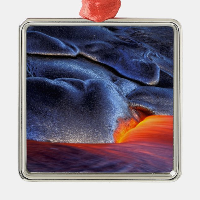 USA, Hawaii, Big Island, Kilauea, Volcanoes NP, Metal Ornament (Front)