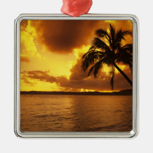 USA, Hawaii, Kauai, Colorful sunrise in a Metal Ornament