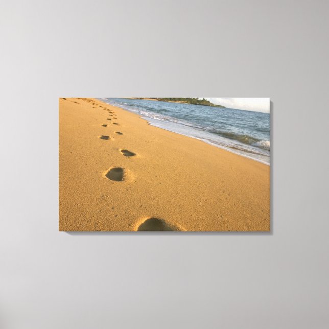 USA, Hawaii, Kauai, Kapa'a, beachfront. Canvas Print (Front)