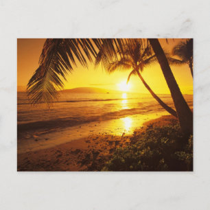 USA, Hawaii, Maui, Colorful sunset in a 2 Postcard