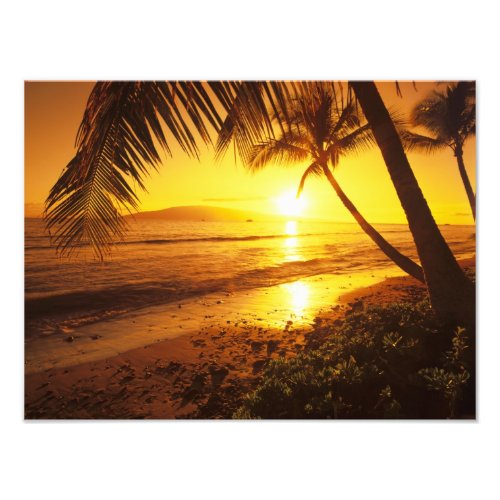 USA Hawaii Maui Colorful sunset in a Photo Print
