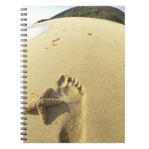 USA Hawaii Maui Makena Beach Footprint and Notebook